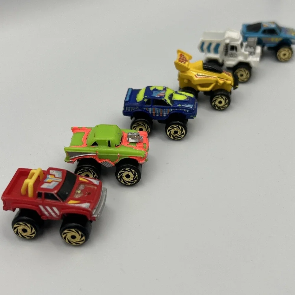 Lot Of 13 Road Champs Micro Machines 1987 Monster Trucks Cars Vintage Gold Tires